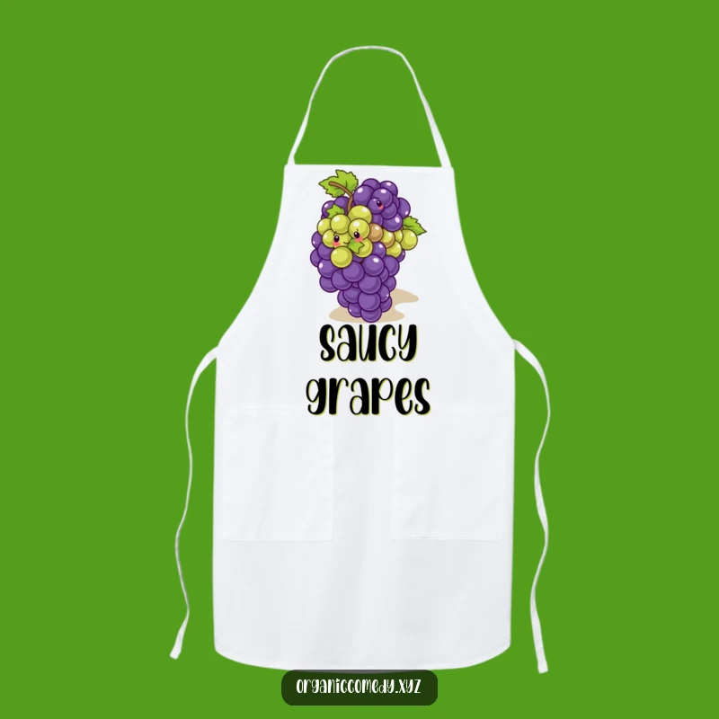 Funny Grapes Tumbling Apron - Playful Kitchen Wear for Fruit Lovers