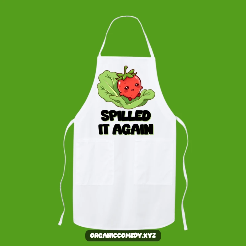 Funny Strawberry Tripping Apron: Kitchen Bashful Veggie Fun