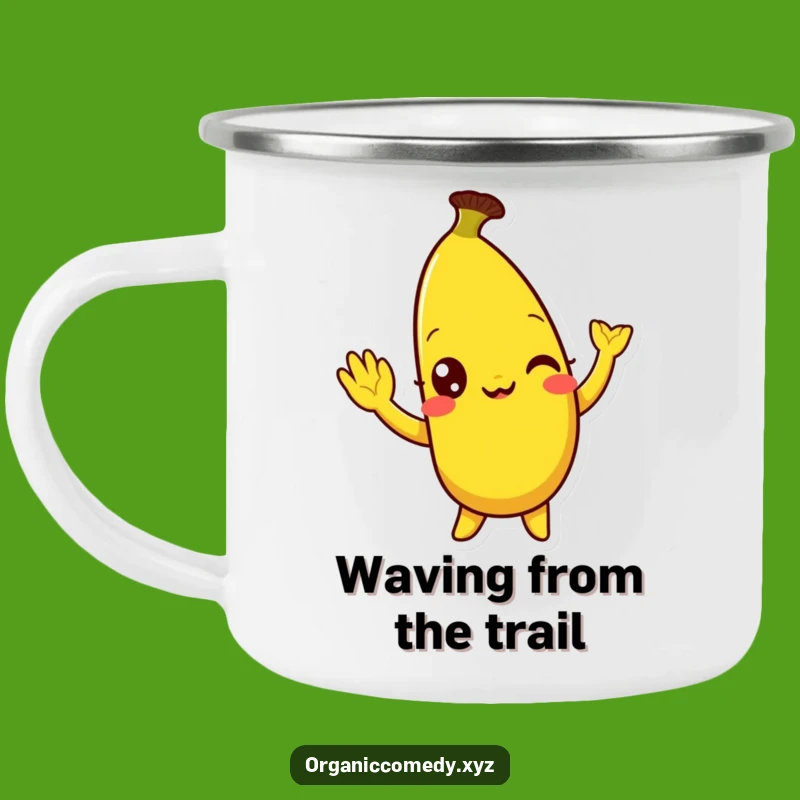 Funny Banana Wave Camping Mug - Rugged Fruit Cartoon Drinkware Gift