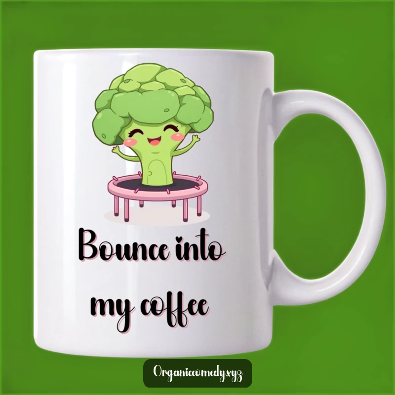 Funny Broccoli Bouncing Mug: Giggling Veggie Trampoline Fun Gift