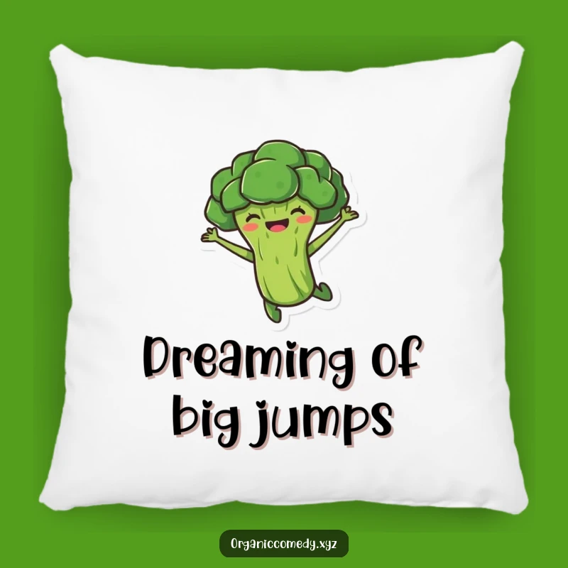 Funny Broccoli Leap Pillow - Soft Veggie Cartoon Cushion Gift