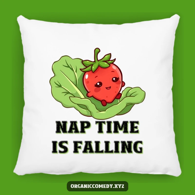 Funny Strawberry Tripping Pillow: Cozy Bashful Veggie Comfort