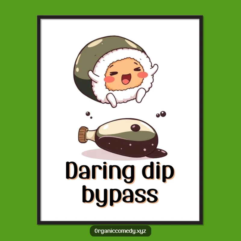 Funny Sushi Leap Digital Art: Instant Playfulness and Culinary Charm!