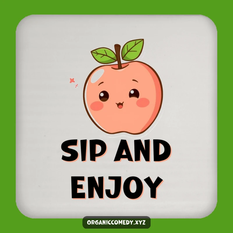 Funny Spinning Apple Coaster: Protect Surfaces with Smiles, Gift