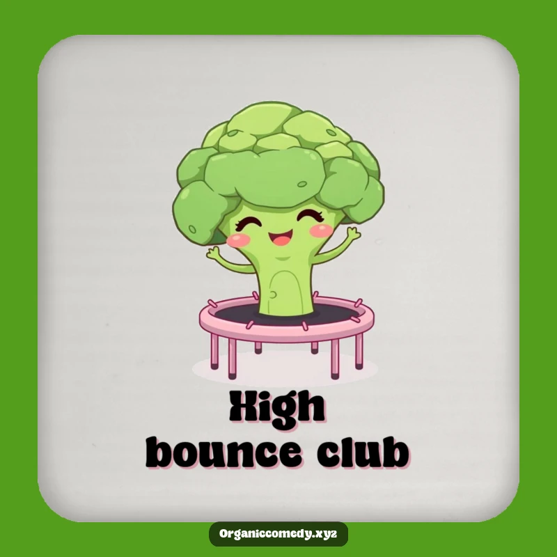 Funny Broccoli Bouncing Coaster: Giggling Veggie Drink Guard