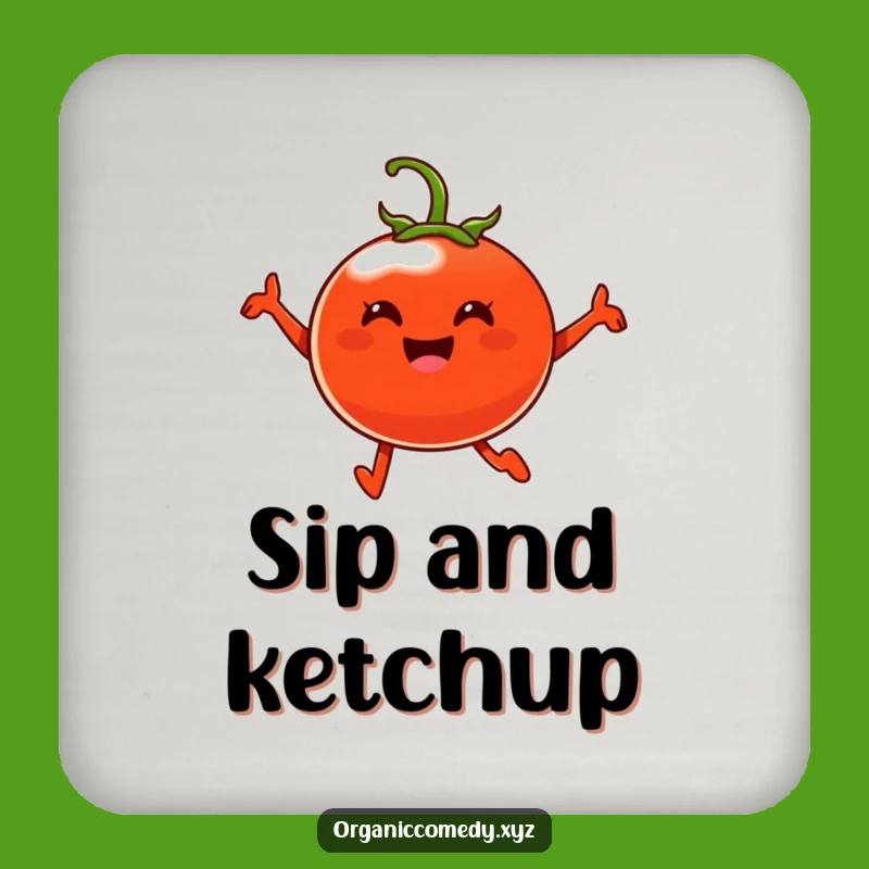 Funny Tomato Leap Coaster - Cheerful Protection for Your Surfaces