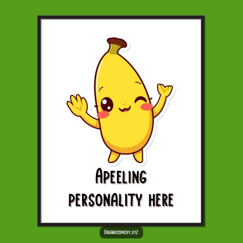 Funny Banana Wave Poster - Vibrant Fruit Cartoon Wall Art Gift