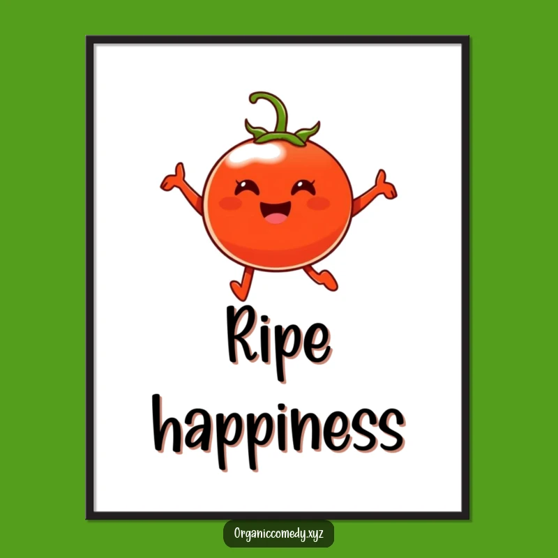 Funny Tomato Leap Poster - Cheerful Wall Art for Vibrant Spaces