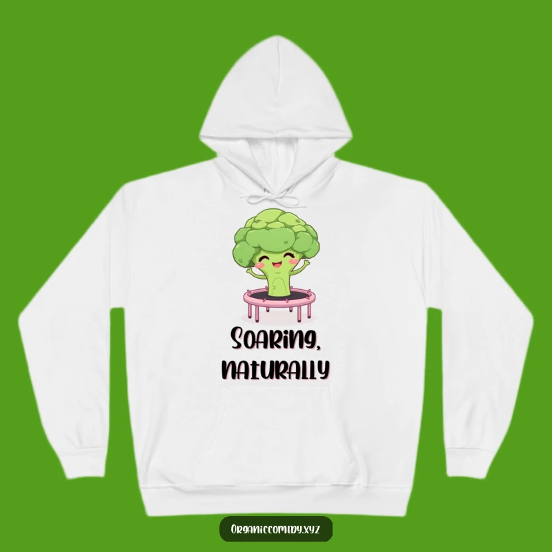 Funny Broccoli Bouncing Hoodie: Cozy Giggling Veggie Trampoline Wear