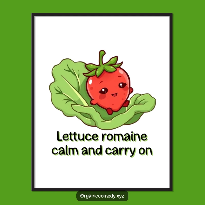 Funny Free Printable Wall Art: Tripping Strawberry, Cute Foodie Downloadable Art