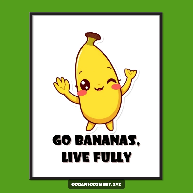 Free Printable Wall Art: Funny Banana Wave Downloadable Art