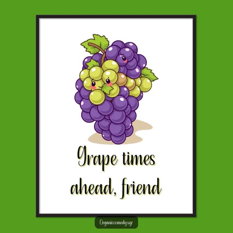 Funny Free Printable Wall Art: Giggling Grapes, Playful Downloadable Decor!