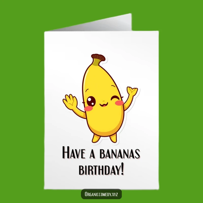 Free Printable Happy Birthday Card: Funny Banana Wave Downloadable Gift