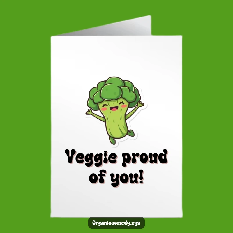 Free Printable Congratulations Card: Funny Broccoli Leap Downloadable Gift