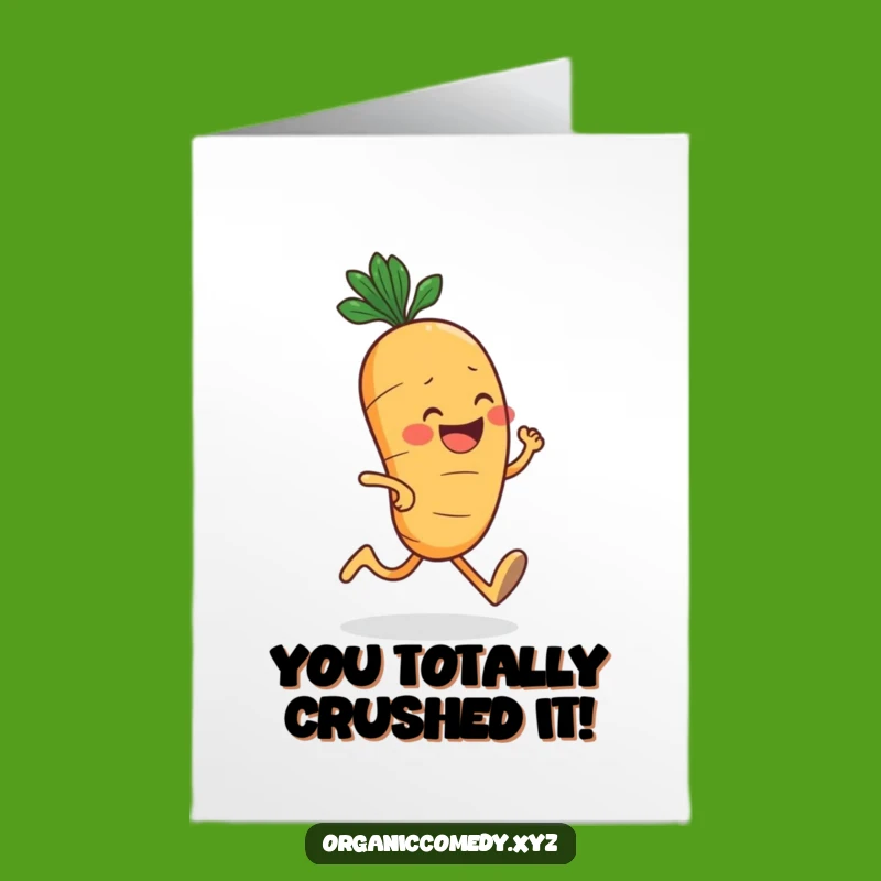 Free Printable Congratulations Card: Funny Carrot Jogging Downloadable Gift