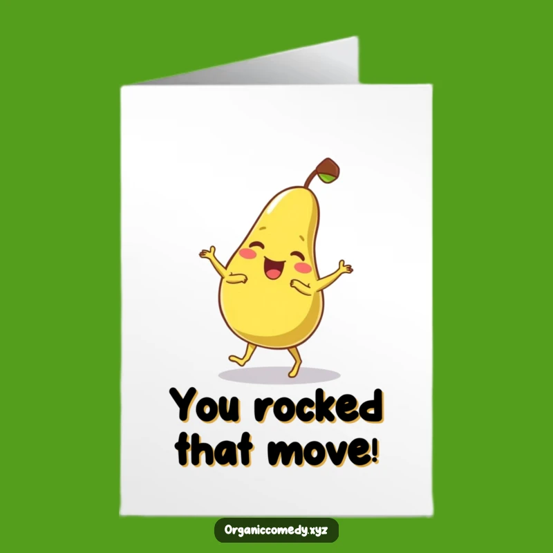 Free Printable Congratulations Card: Funny Pear Dance Downloadable Gift