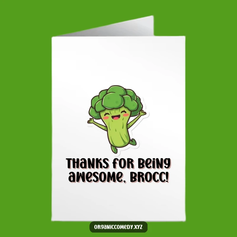 Free Printable Thank You Card: Funny Broccoli Leap Downloadable Gift
