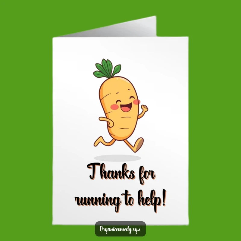 Free Printable Thank You Card: Funny Carrot Jogging Downloadable Gift