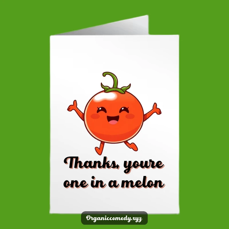 Free Printable Thank You Card: Leaping Tomato, Fun Downloadable Gift!