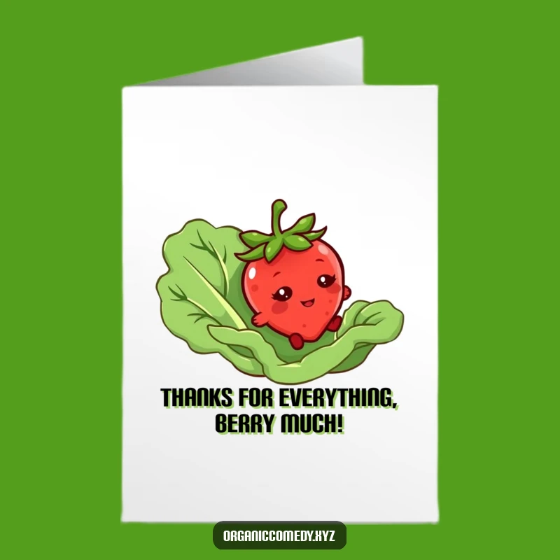 Funny Free Printable Thank You Card: Strawberry Slip, Grateful Foodie Design
